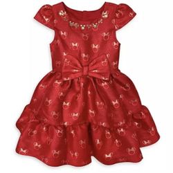 Disney Store Minnie Mouse Holiday Dress Gems Sparkle Fancy Party Girl's Size 5