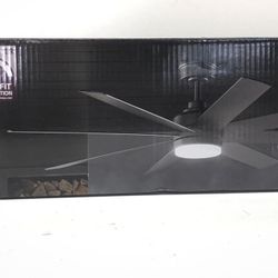 Home Decorators Collection Celene II 62 in. Indoor/Outdoor Matte Black DC Motor Ceiling Fan  - NEW