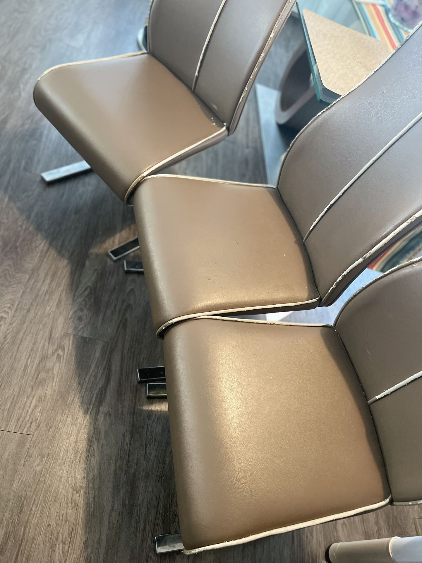 Allista Faux Leather Upholstered Metal Side Chairs