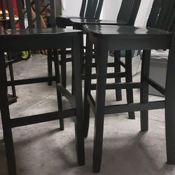 4 Black Stools 