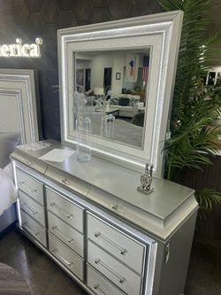 New Grey Dresser W LED Lights.  Free Delivery!