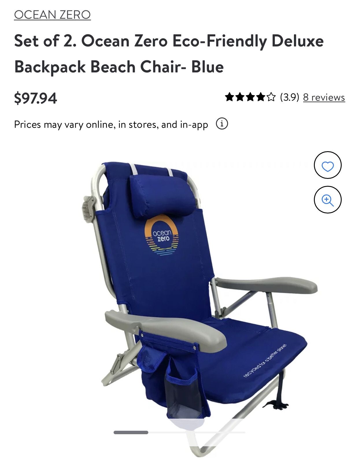 **** OCEAN ZERO BEACH OR CAMPING CHAIR****