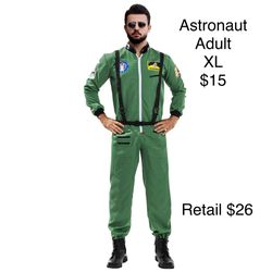 Adult Astronaut Green NASA Suit XL Career Day Halloween / Traje De Astronauta Verde Adulto XGrande 