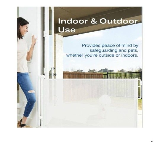 Cumbor Retractable Baby Gate 55"white