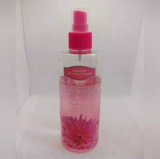 Sheer Attraction by Intimate Secret Melon and Plum Body Mist 8.4 fl.oz., 85% full