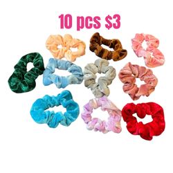 10 Scrunchies multicolor new