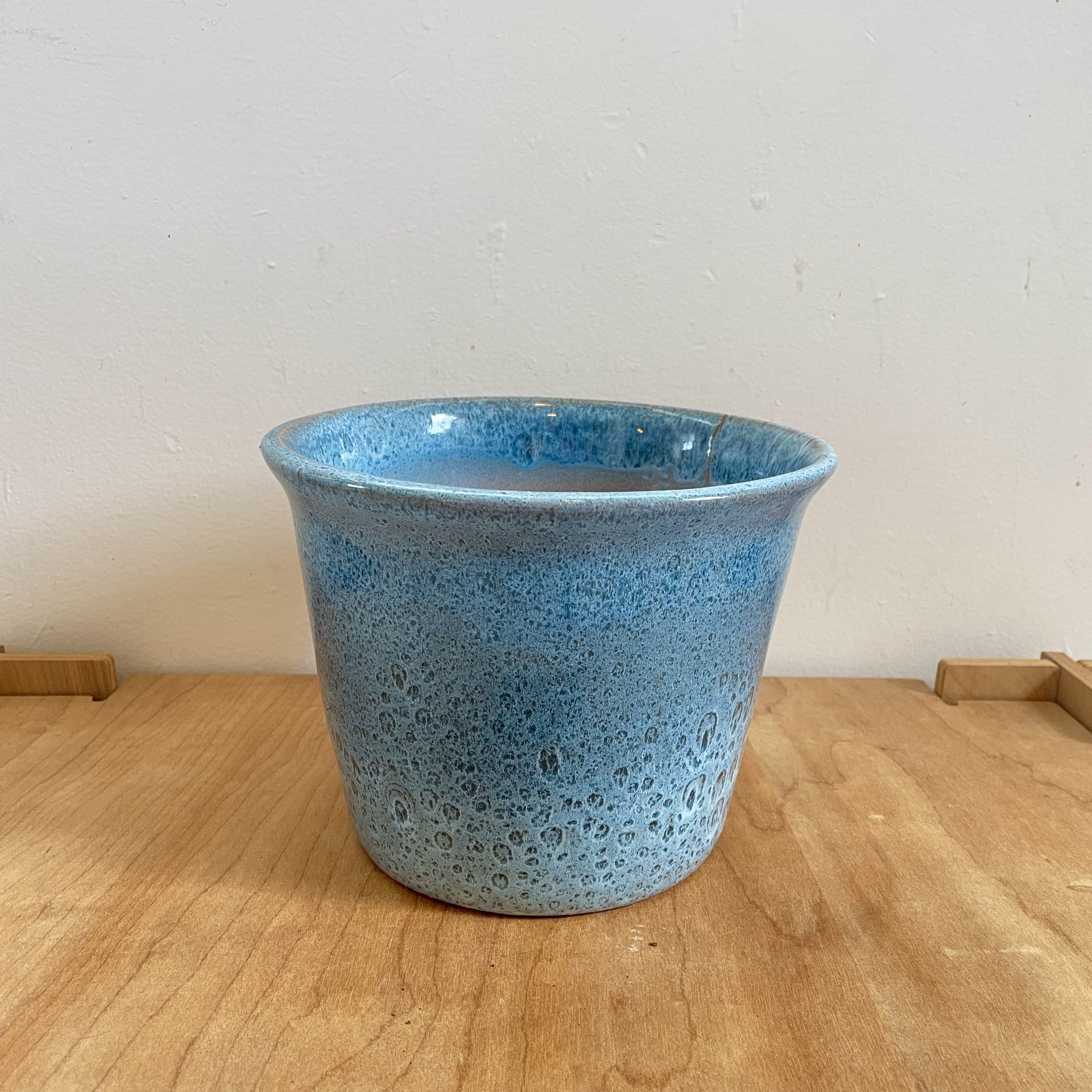 Blue Glazed Ceramic Plant Pot