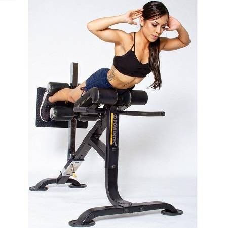 New PowerTec Commercial Dual HyperExtension Back Roman Chair Ab Crunch P-HC