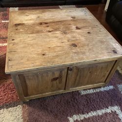 Rustic Solid Wood Console Coffee Table