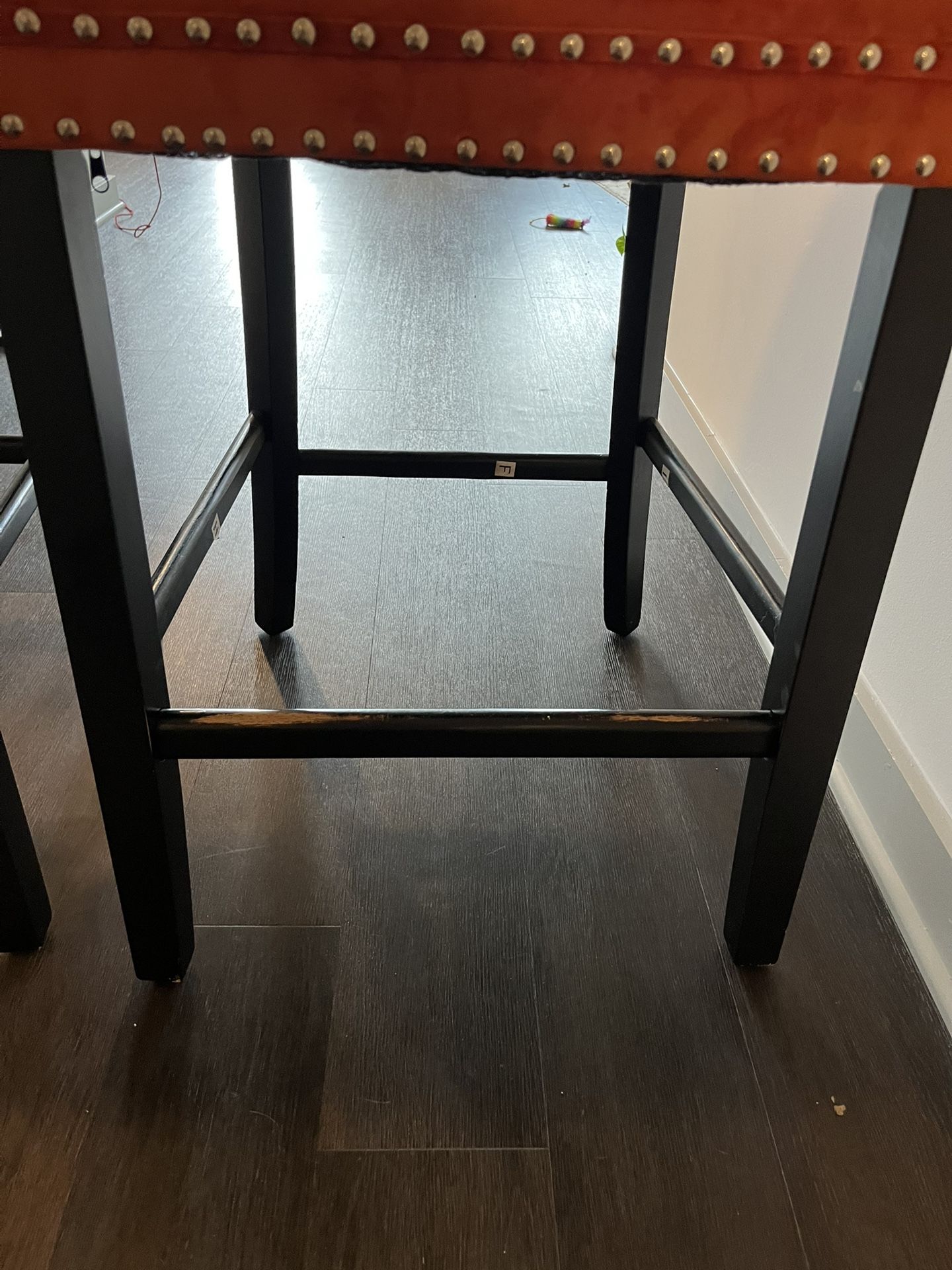 Orange, Velvet, Kitchen Stools