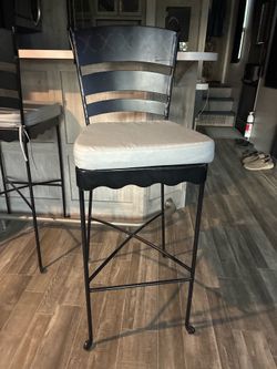 Set of 2 iron bar stools