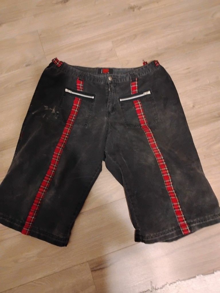 Vintage Y2K Vintage Tripp NYC Punk Goth Zipper Flare Shorts