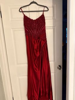 Ladivine - Red Shimmery Prom Gown