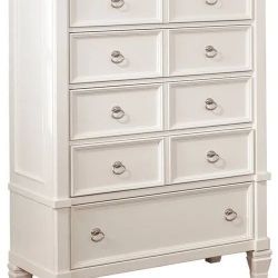 White Wood Dresser And Chest