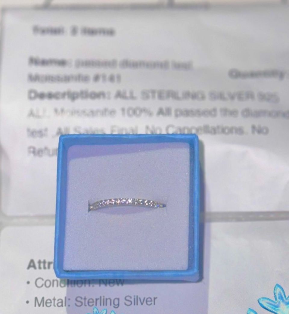 Pure 925 Sterling Silver And Moissinite Ring