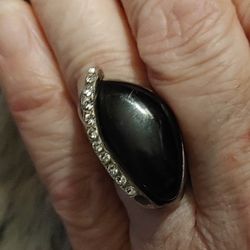 Trendy Sterling Onyx Ring