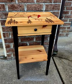 Cardinal  table! Hand painted!