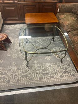 Metal and Glass Coffee Table 