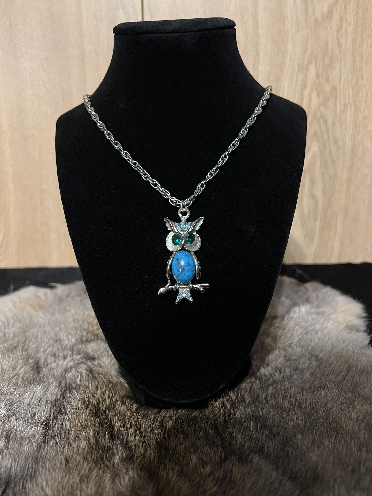 Vintage Faux Turquoise Belly, Good Luck Owl.