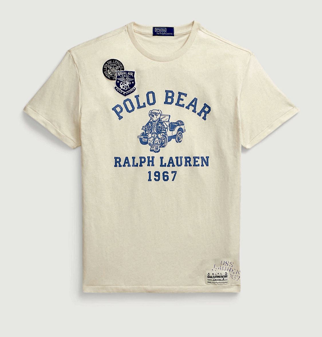 Polo Ralph Lauren Naval Air Base Deckwash White Truck Bear Size XL T Shirt