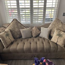 Gold Tufted Sofa