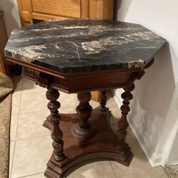 Antique Renaissance Style Octagonal Marble Top Table
