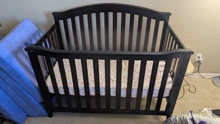 4-in-1 Convertible Wooden Baby Crib with Mattress (Moving Sale)