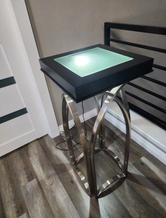 Glass Light End Table