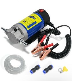 12 Volt portable oil transfer pump. Comes with hose clamps and fitments