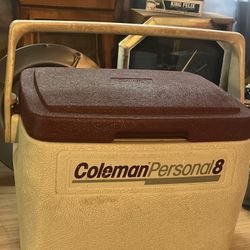 Coleman PERSONAL 8 Cooler MAROON RED BURGUNDY GRAY Lunch Box