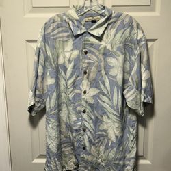 Tommy Bahama Short Sleeve Silk Hawaiian Button Shirt Floral Large