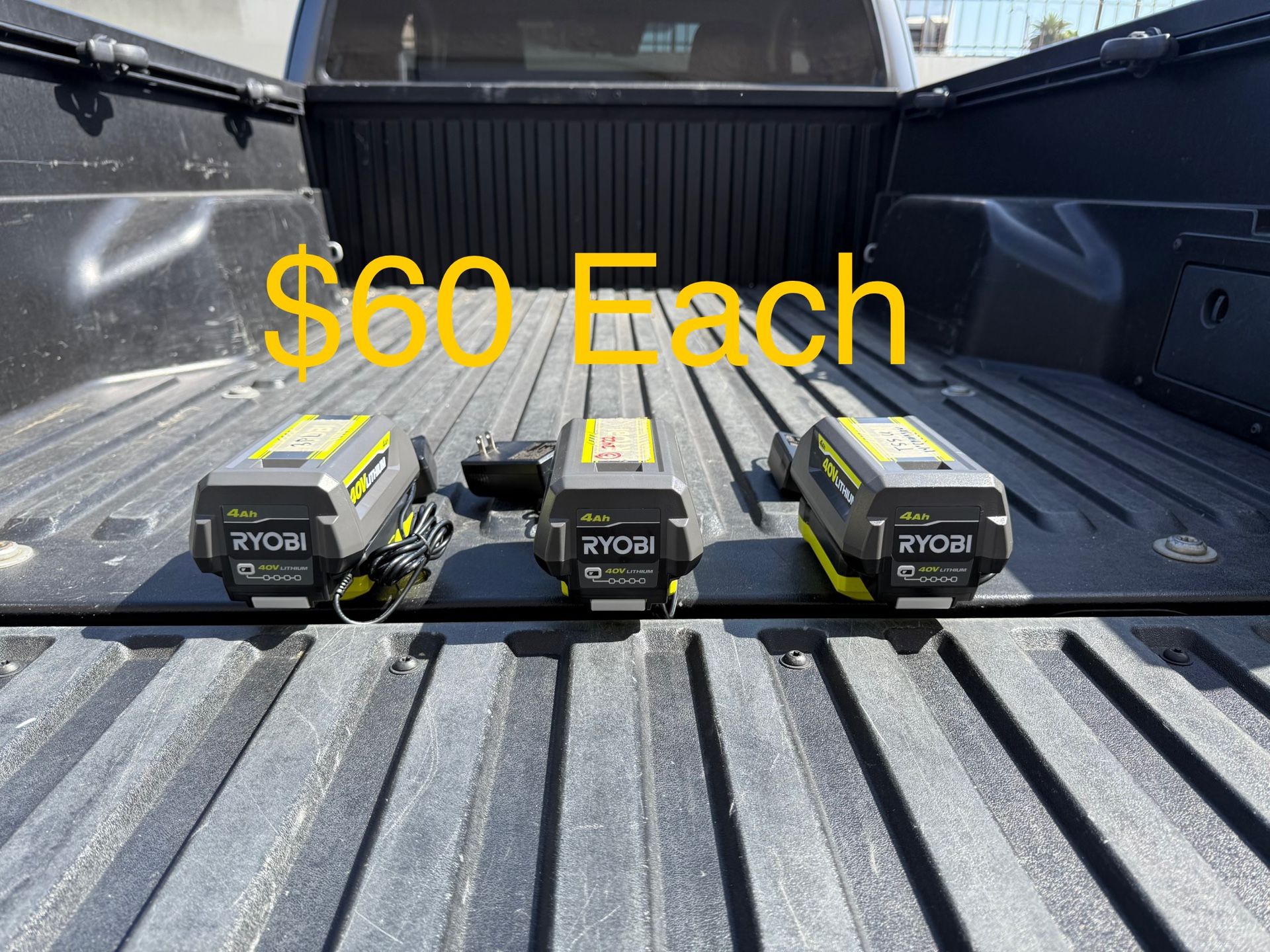 RYOBI 40V 4ah Battery & Charger Combo Kit **3 Available, $60 Each**