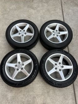 Set of Acura 16 in Rims And Tires 205/55r16 Fit Rsx Honda Civic Accord Etc 5x114.3 5x4.5