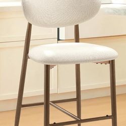 New COLAMY Counter Height Bar Stools Modern Stools with Wood Legs for Kitchen Island Dining Room, Beige