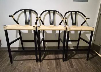 Set of 3 Wishbone Counter Stools (World Market)