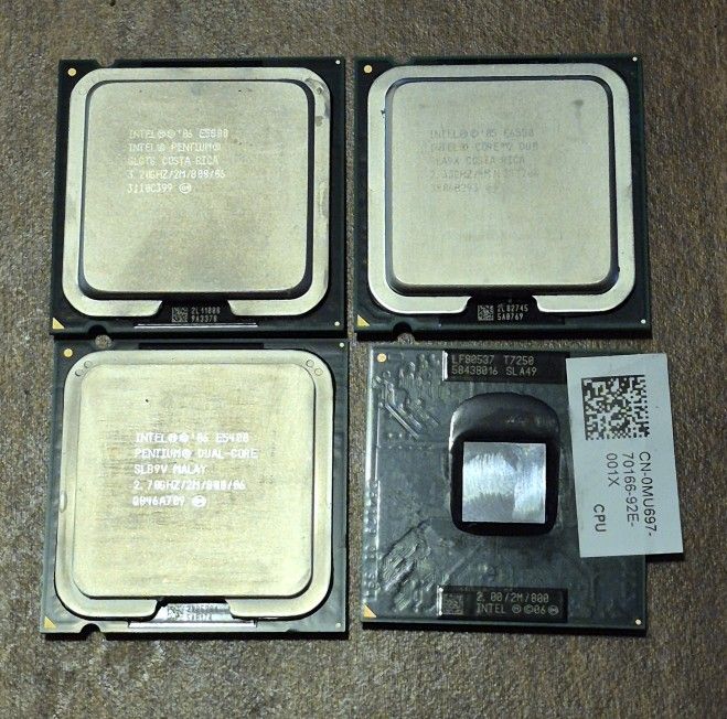 Lot of 4 Intel Desktop CPUs – E6550, E5800, E5400, T7250 – $30 for all