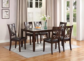 🪑New 7-Piece Wood Dining Table and Chair Set $10 Down