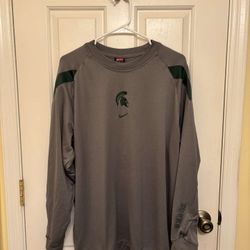 Michigan State Spartans Gray Nike Athletic Training Pullover Sweatshirt 