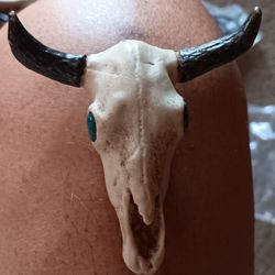 Resin Bison Skull Pendant 