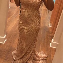 Gold Prom Dress Size 10