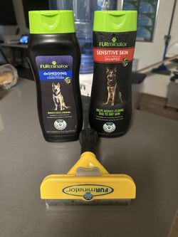 Furminator Dog Grooming Brush W/ Shampoo & Conditioner