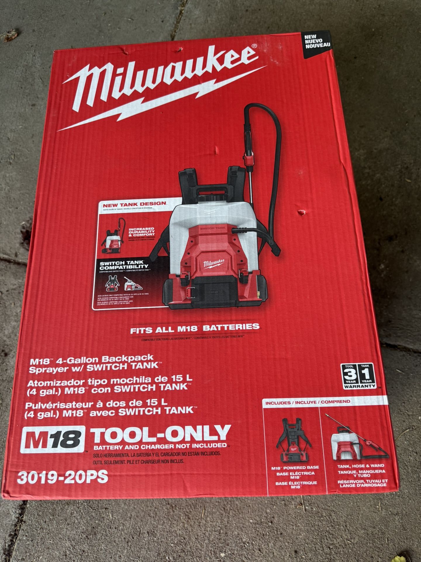 Milwaukee M18 4Gallon Backpack Sprayer Tool Only