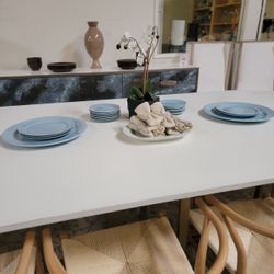 14″ Lu-Ray Pastels Light Blue Round Chop Serving Plate