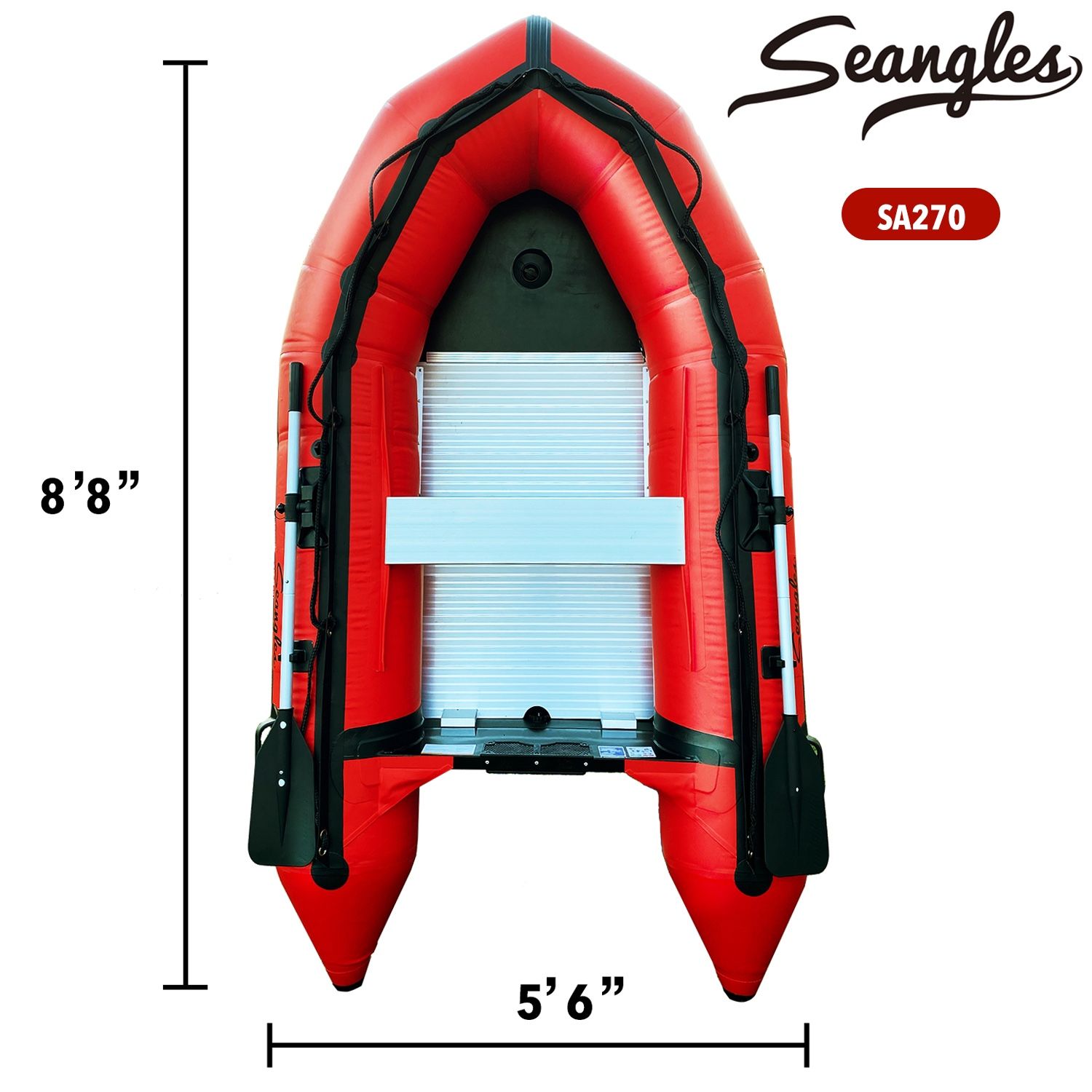 Seangles Inflatable Boat 8.8ft Aluminum Floor Aluminum Transom 