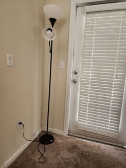 Black Floor Lamp with Two Light Heads