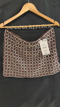 Zara Brown Embellished Mini Skirt Size L