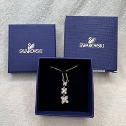 Swarovski Valentines Silver Butterfly Stone Necklace 38cm