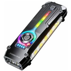 ALL-IN-ONE Rechargeable Led Flashlight, 1800 High Lumen Magnetic Tactical Flashlights, UV light, Red Light Beam, 48H Runtime, IPX6 Waterpoof, USB-C Fa