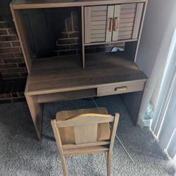 wooden computer table and original chair