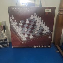 Imperial Crystal- Crystal Chess Set, Clear Crystal Glass